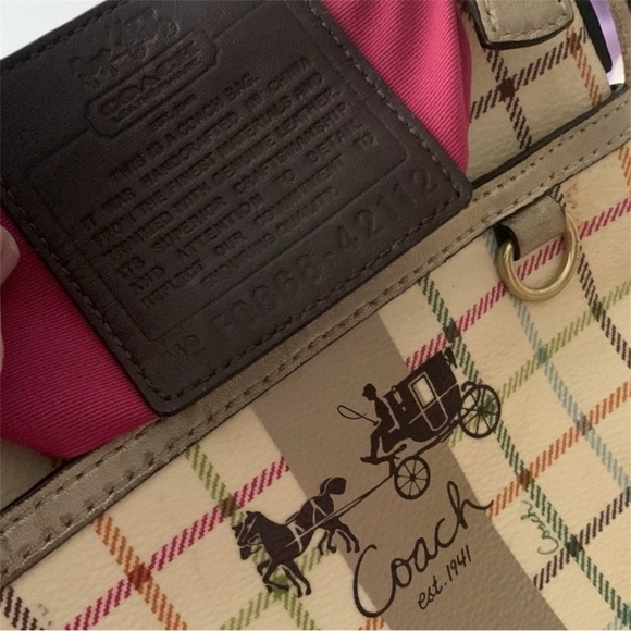 Coach Heritage Stripe Tattersall Crossbody Bag - Picture 4 of 4